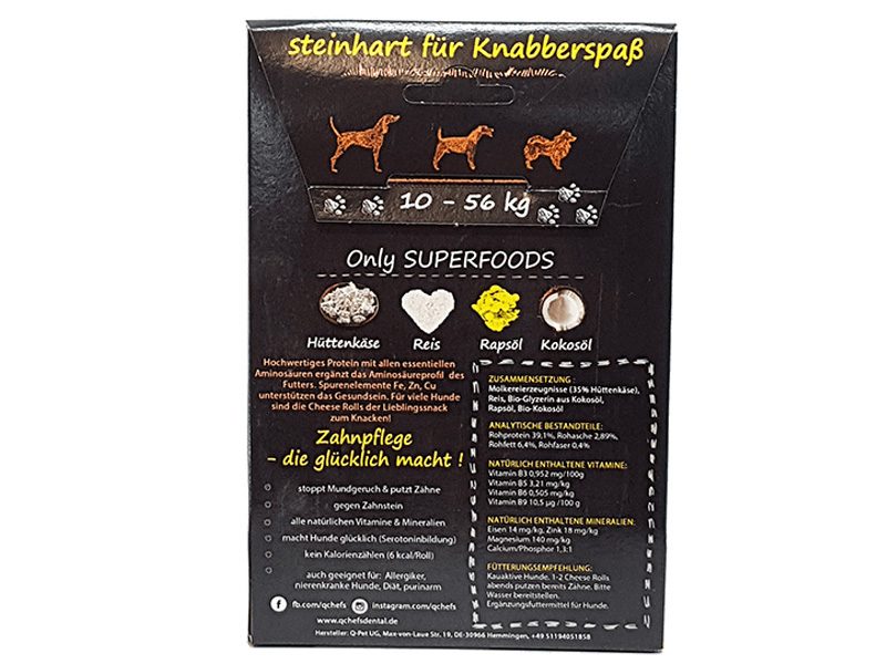 HartkäseLeckerli für Hunde Qchefs Cheese Rolls • UNIQUE DOG