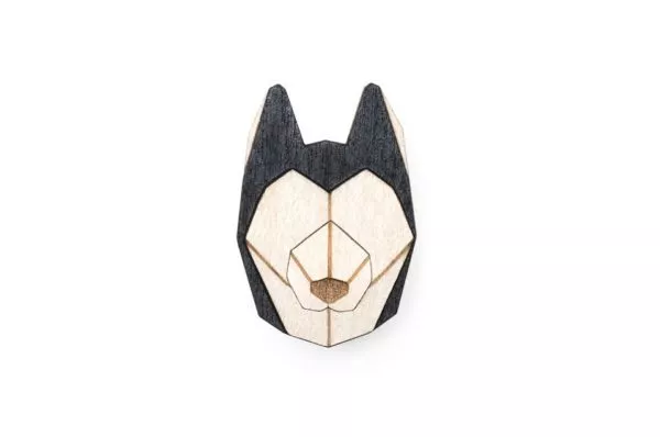 brosche husky bewooden