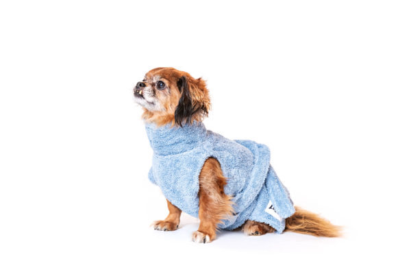 Hundebademntel aus Bio-Baumwolle in Blau von LILL's