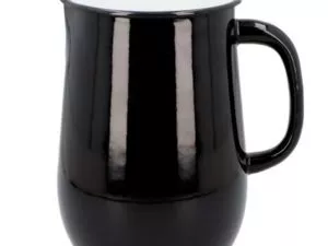 Wasserkrug aus Emaille in Schwarz