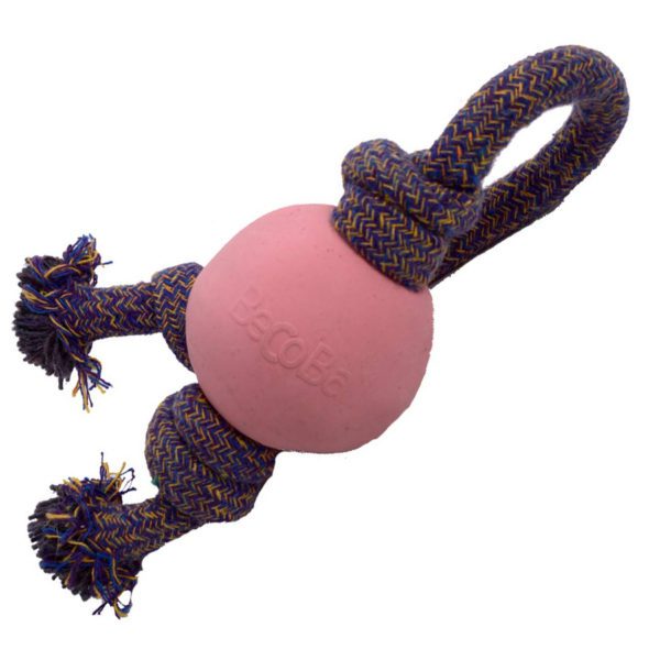 Hundeball mit Seil - Becoball with rope in Pink