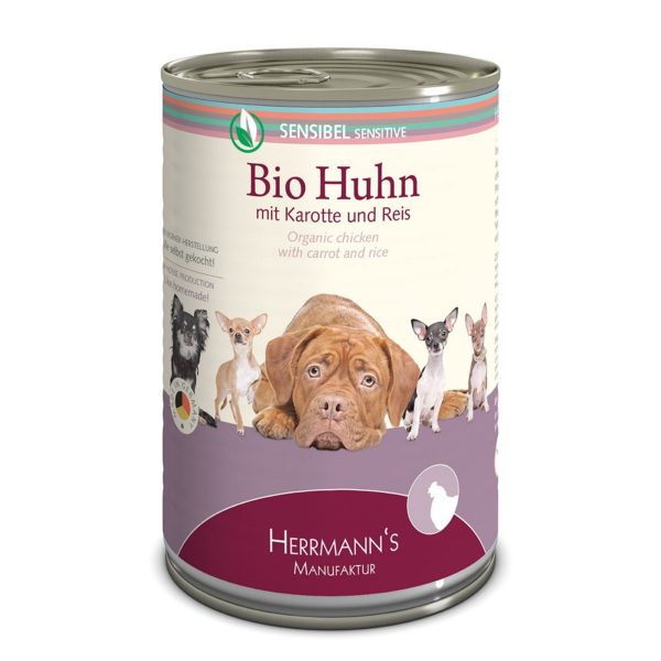 Hundefutter sensitiv: Bio-Huhn mit Reis und Karotten von HERRMANN'S
