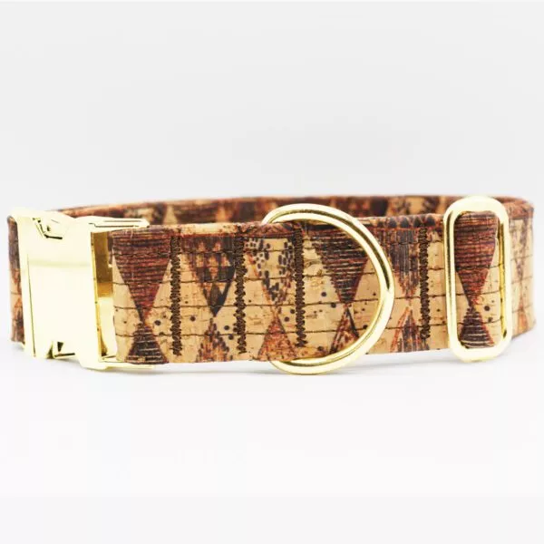 Hundehalsband aus Kork AFRICA - mit Klickverschluss in Gold